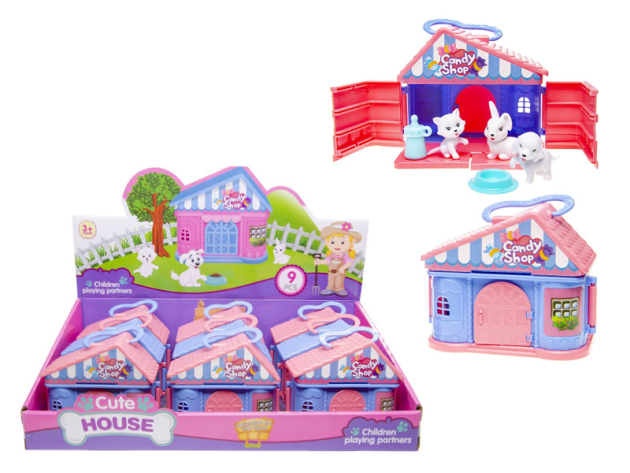 Haus mit 3 Haustieren, 9er Display