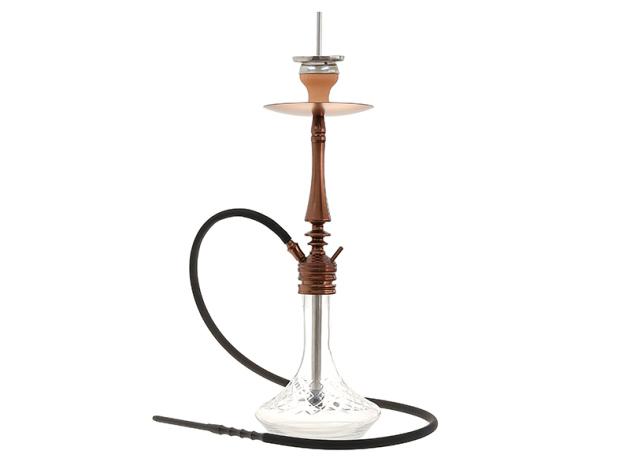 Shisha "Kristall";  klar & bronze, Höhe ca. 76 cm, 1 Anschluss