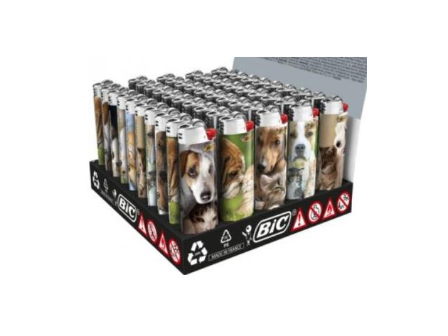 BIC Maxi J26 Reibrad Feuerzeuge "Cats & Dogs", 50er Display