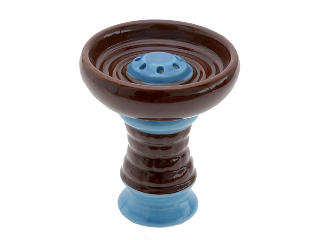 Shisha Kopf Keramik "Braun-Blau"; Höhe ca.9 cm;  Ø ca. 7,8 cm