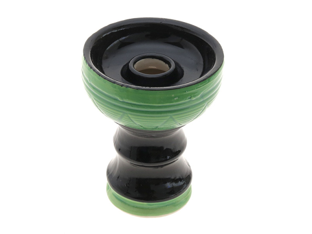 Shisha Kopf Keramik "Grün-Schwarz", Höhe ca. 10 cm, Ø ca. 7,5 cm