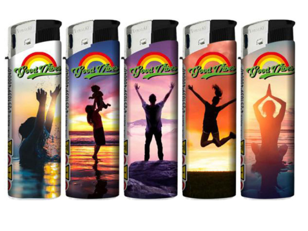 Elektrofeuerzeuge "Good Vibes", 50er Display