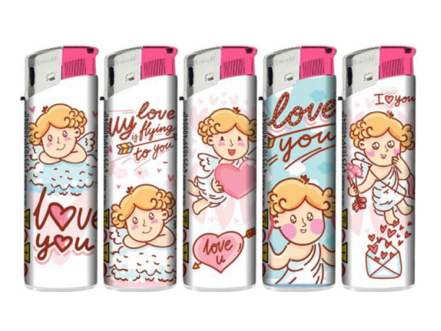 Elektrofeuerzeuge "Love Angels", 50er Display