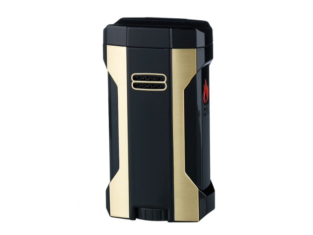 Sturmfeuerzeug "schwarz/goldfarben" 4x Jet-Flame, einzeln