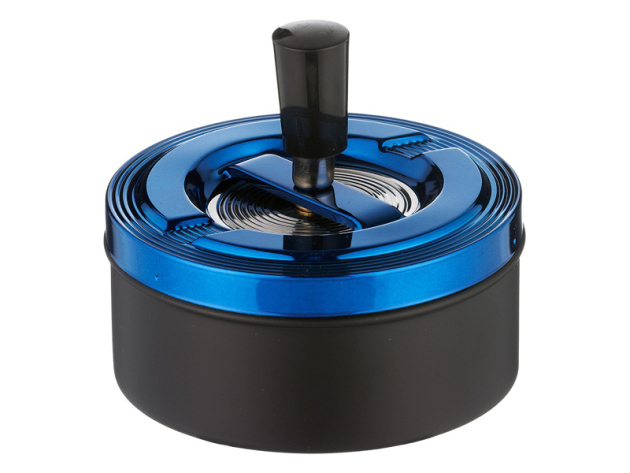 Drehaschenbecher "blau-metallic" Zylinder, Ø 11 cm, einzeln