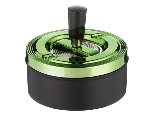 Drehaschenbecher "grün-metallic" Zylinder, Ø 11 cm, einzeln