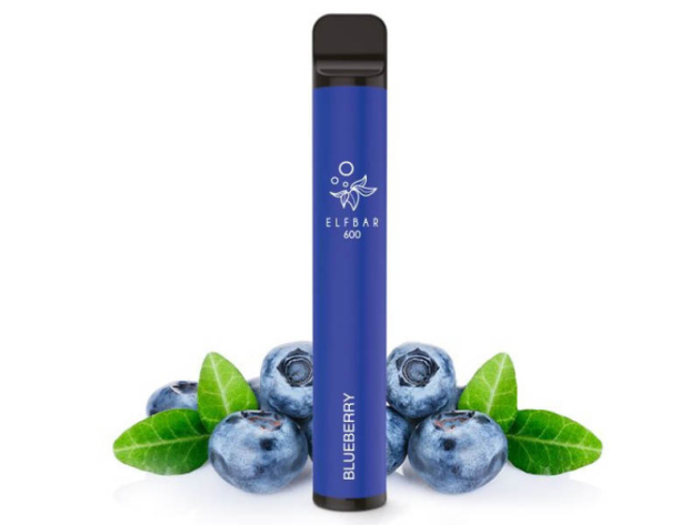 ELFBAR 600 - "Blueberry" (Blaubeere) - E-Shisha - ohne Nikotin - 600 Züge