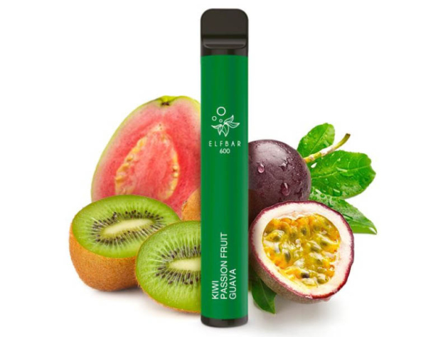 ELFBAR 600 - "Kiwi Passion Fruit Guava" (Kiwi, Maracuja, Guave) - E-Shisha - ohne Nikotin - 600 Züge