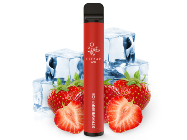 ELFBAR 600 - "Strawberry Ice" (Erdbeere, Eis) - E-Shisha - ohne Nikotin - 600 Züge