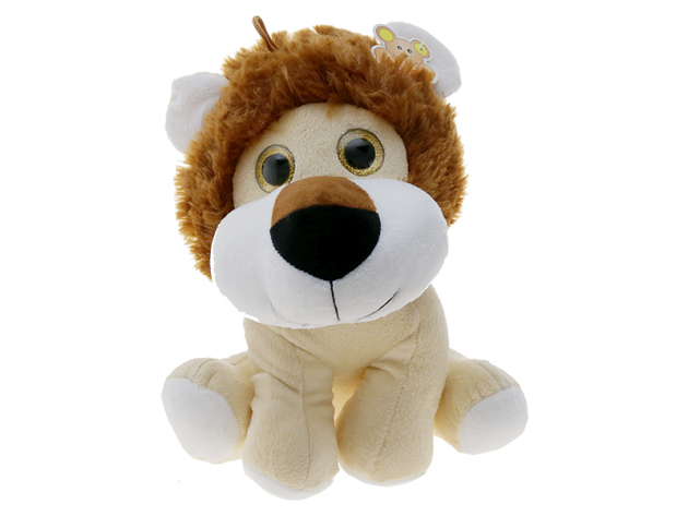 Plüsch "Löwe" mit Glitzeraugen, ca. 25cm, 3 fach sortert Tiger- giraffe-löwe beige,  einzeln