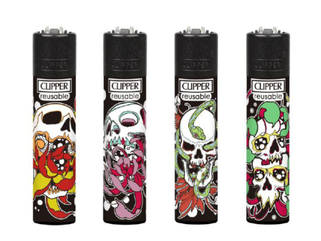 Clipper Large SKULLS N FLOWERS, 48er Display