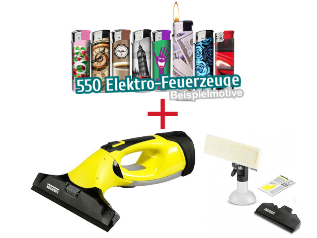 Aktion 550 Feuerzeuge + Fensterreiniger-Set