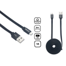 Tekmee Ladekabel USB auf Micro-USB, 2m, schwarz