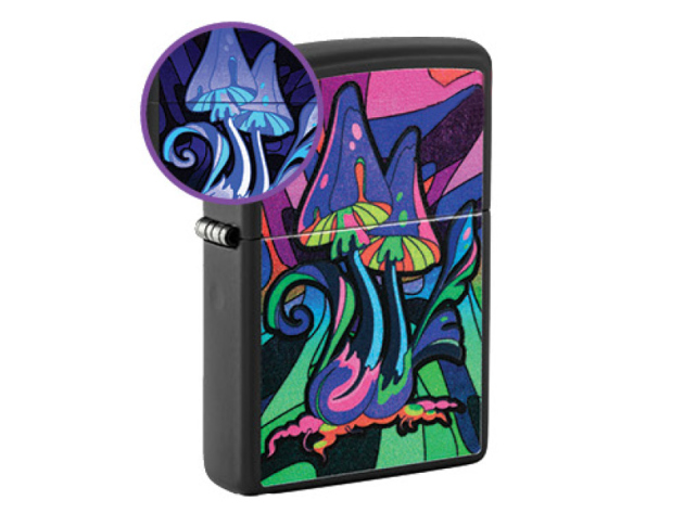 Zippo Feuerzeug - Counter Culture Design (Black Matte Black Light)