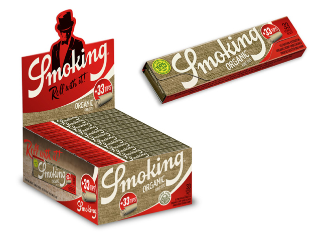 Smoking King Size Organic 24 Hefte je 33 Blatt + 33 Tips