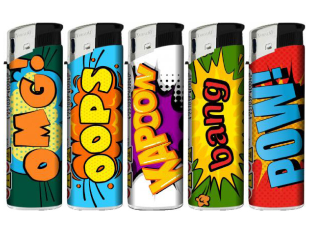 Elektrofeuerzeuge "Comic 3", 50er Display