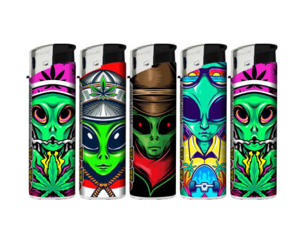 Elektrofeuerzeuge "Space Alien", 50er Display