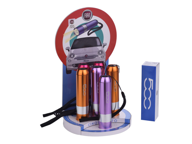 Taschenlampen "Fiat 500", 3-fach sortiert, 6er Display, UVP: 59,70 Euro