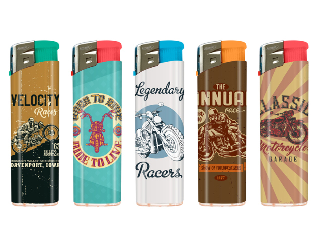 Elektrofeuerzeuge "Motorbike" 50er Display