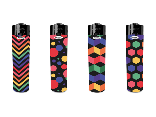 Reibradfeuerzeuge "Geometric II" 24er Display