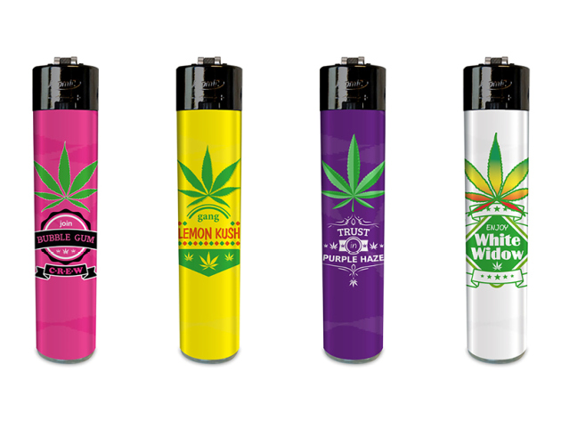 Reibradfeuerzeuge "Weed" 24er Display