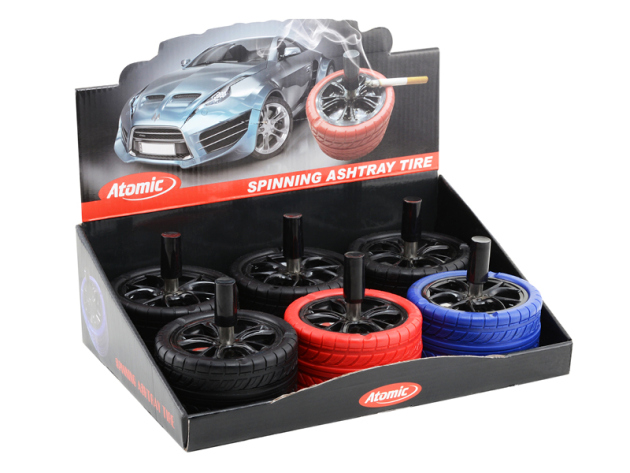 Drehaschenbecher "Reifen" Ø 9,5 cm, 6er Display