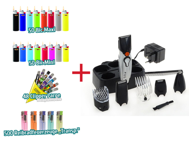 Aktion 648 Feuerzeuge + Haarschneidemaschine