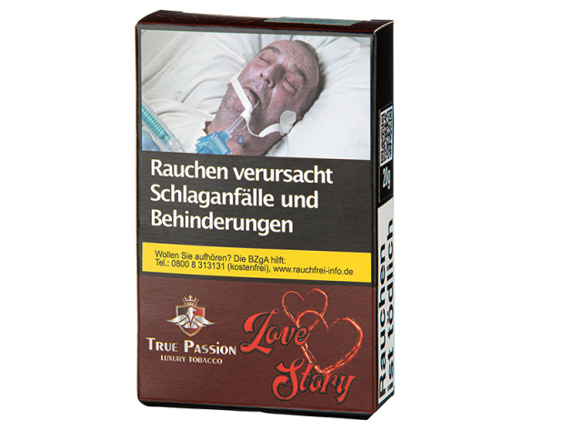 True Passion Tobacco - Love Story  (Wasser- u. Honigmelone, Maracuja) - 20g
