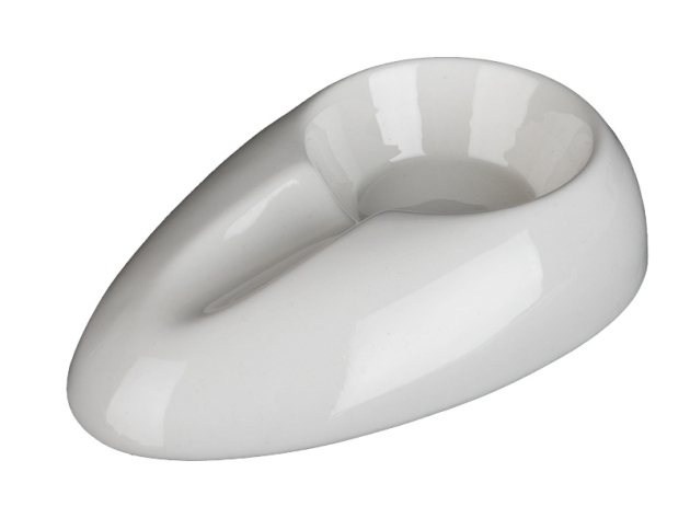 Zigarrenaschenbecher Keramik weiß, ca. 14,5 x 9 cm