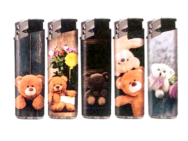 Elektrofeuerzeuge "Teddy", Piezo, 50er Display