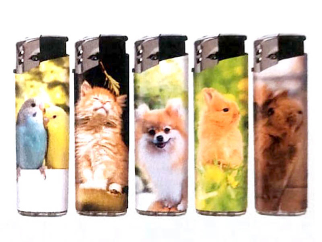 Elektrofeuerzeuge "Tiny Animals", Piezo, 50er Display