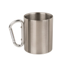 Edelstahlbecher mit Karabiner, Maritim, ca.7,5 x 9 cm. doppelwandig, 4-fach sortiert; einzeln