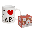 Becher, I love Papa, ca. 10 x 8 cm, Steingut, einzeln