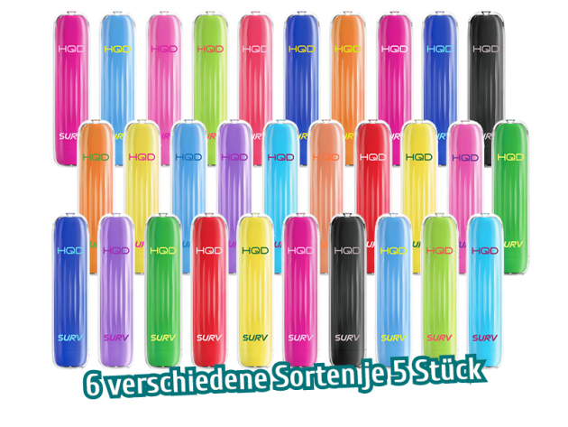 HQD SURV - 30er Mixbox 2 - Einweg E-Shisha ca. 600 Züge