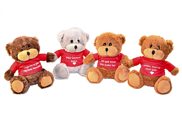 Plüsch Bär sitzend, 20 cm Höhe; 4-fach sortiert, einzeln