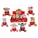 Plüsch Tiersortiment mit Herz, ca. 15 cm Höhe;...