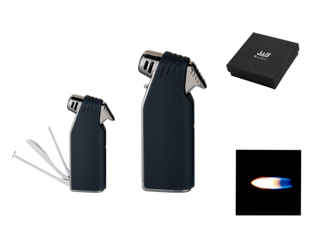 Pfeifenfeuerzeug "Winjet" schwarz + Besteck