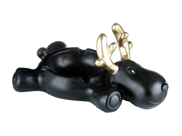 Aschenbecher "Elch" schwarz, 18 x 11,5 x 8,5 cm
