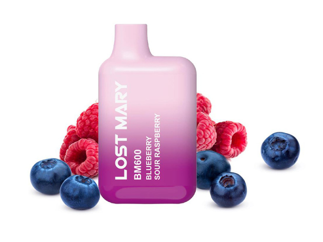 Lost Mary BM600 "Blueberry Sour Raspberry" (Blaubeere, saure Himbeere) E-Shisha - 20mg - ca. 600 Züge