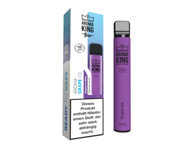 Aroma King - "Grape Ice" (Traube, Eis) - E-Shisha - Nikotinsalz 20mg - 700 Züge