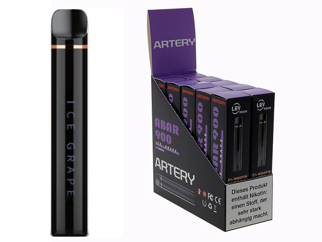 Artery ABAR-900 "ICE GRAPE" (Weintraube) - E-Shisha - 20 mg - 600  Züge