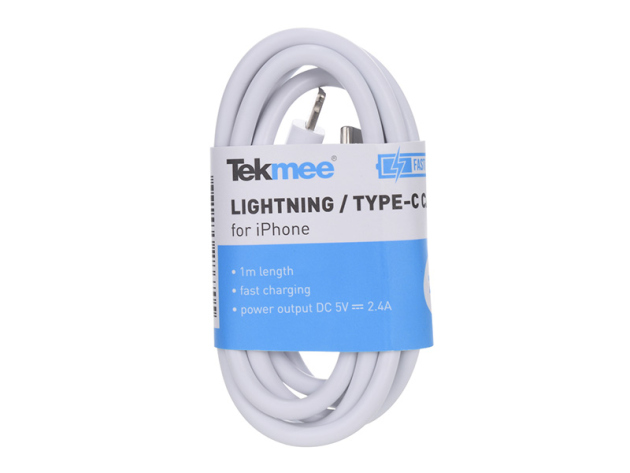Tekmee Ladekabel USB-C auf Lightning, 1m, lose