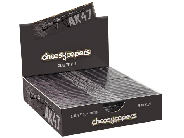 Choosypapers King Size Slim "AK47", 108x44mm, 25 Hefte je 32 Blatt