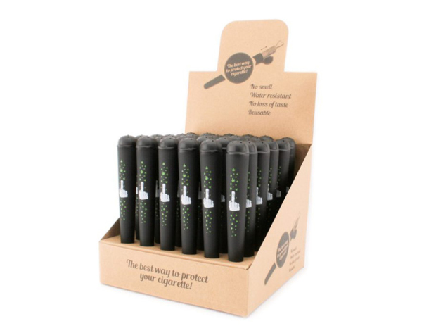 Joint Tubes Hüllen "Leaves Finger" Black Stoned 36er Display