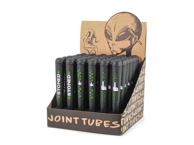 Joint Tubes Hüllen "Leaves Finger" Schwarz Stoned; 36er Display