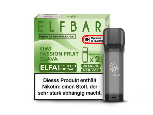 ELFBAR ELFA Prefilled Pod - Kiwi Passion Fruit Guava (Kiwi, Passionsfrucht und Guave) - 20mg - 2er Set