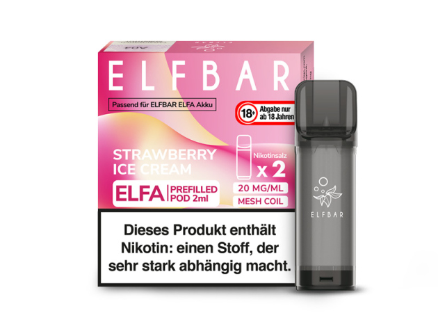 ELFBAR ELFA Prefilled Pod - Strawberry Ice Cream (Cremiges Erdbeereis) - 20mg - 2er Set