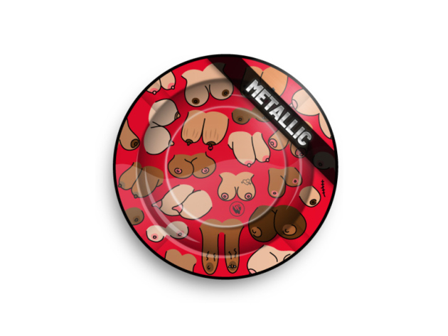 Aschenbecher "Tittie Pattern" aus Metall, Ø 14 cm