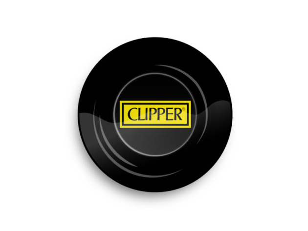 Aschenbecher "Clipper Logo Black" aus Metall, Ø 14 cm