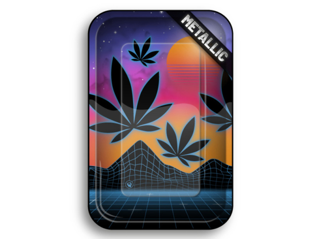 Metall Drehunterlage "Leaves 37 3/4 Metallic", 27,5 x 17,5 cm, einzeln